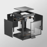 Elegoo Centauri Carbon exploded view of the CoreXY frame, panels, door and build plate